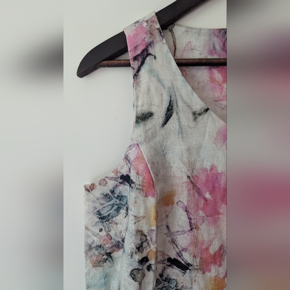 J. Jill 100% Linen XS Watercolor Floral Dress w/ kangaroo Pocket Pullover - Picture 6 of 13